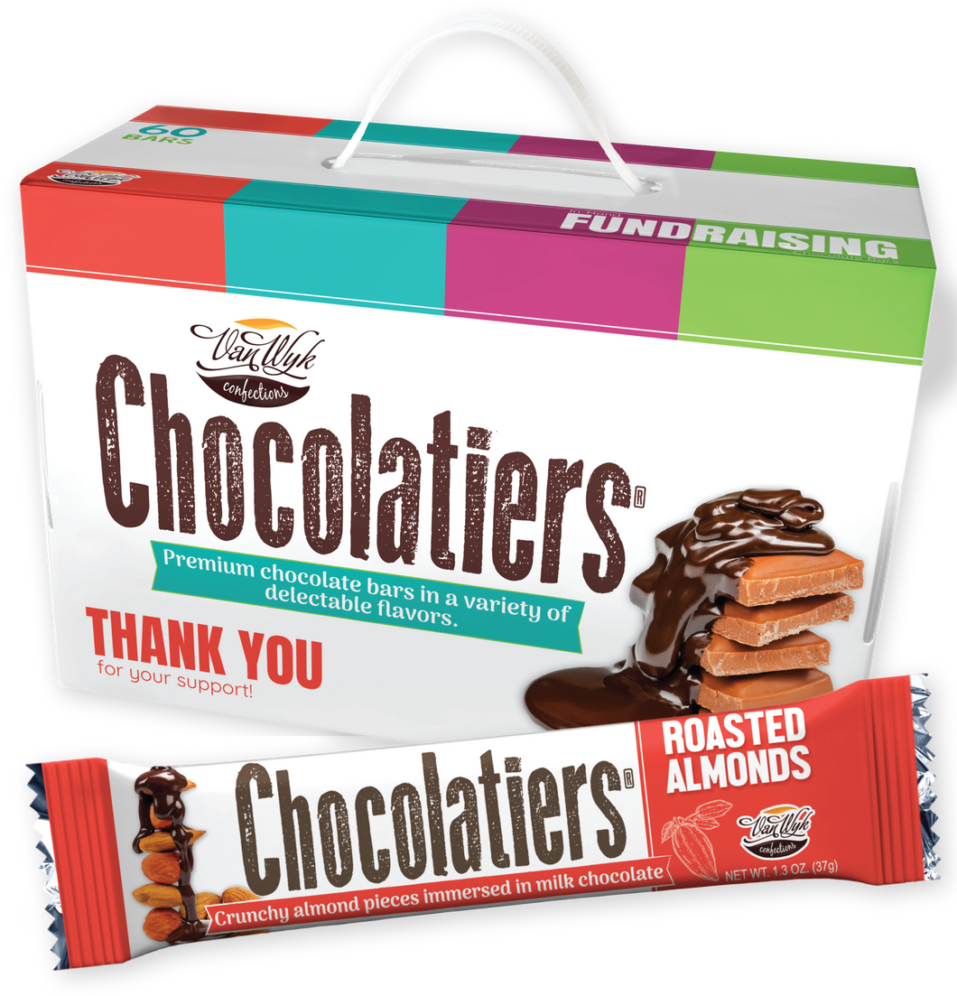 Chocolatiers 1.3oz Fundraising 60 Count Carrier Box (Pack of 4)
