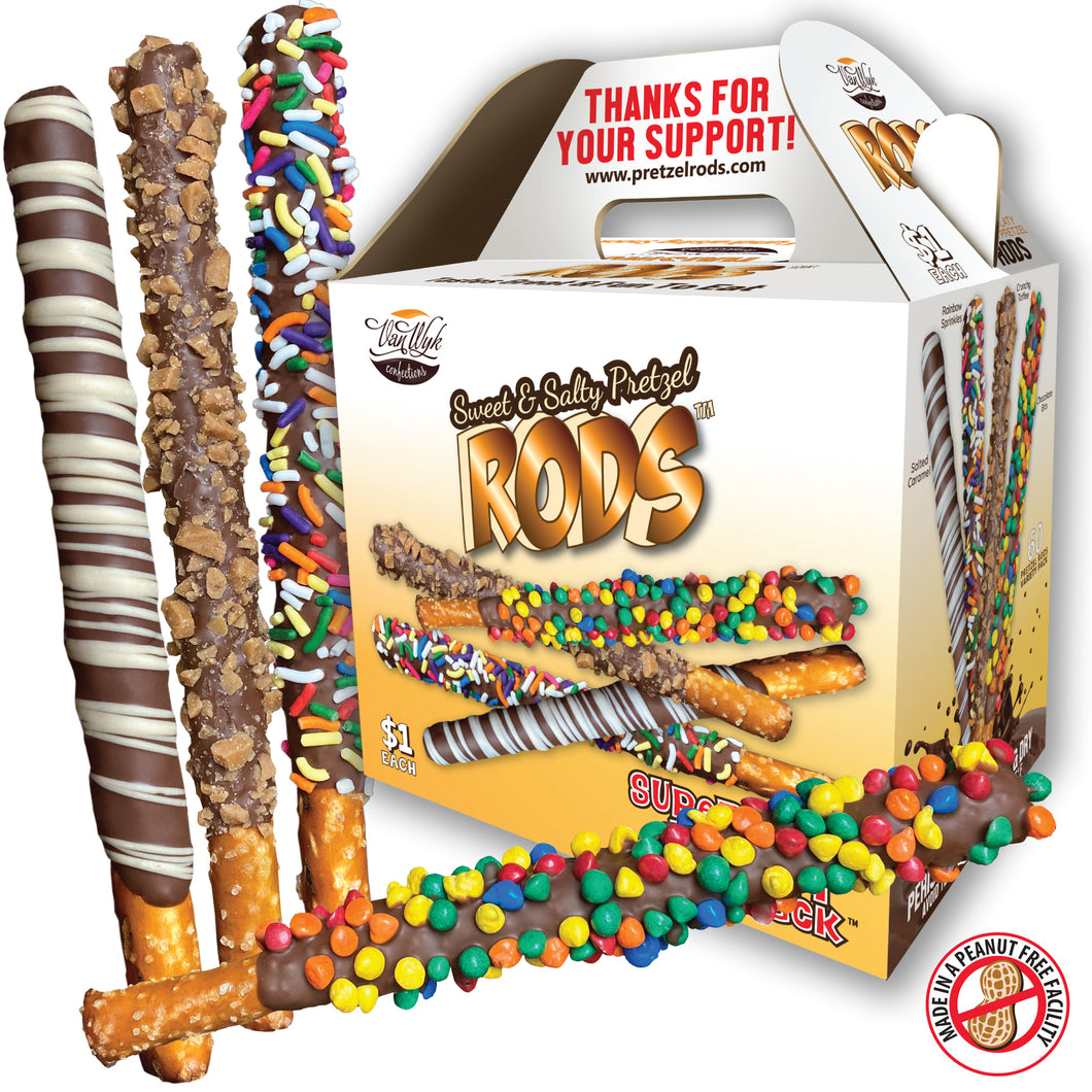 Pretzel Rods Fundraising 60 Count Carrier Box (Pack of 4)